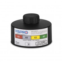Filtro VISPRO 300A2B2E2K2 contra gases y vapores orgánicos, inorgánicos, ácidos y amoniaco.