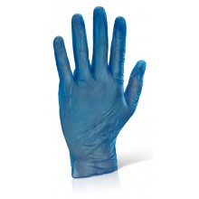Guante desechable de vinilo azul con polvo (Pack 100 und)
